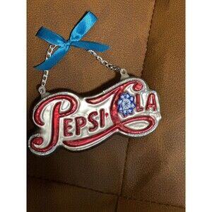 2016 Pepsi-Cola Metal Logo Ornament with Blue Ribbon